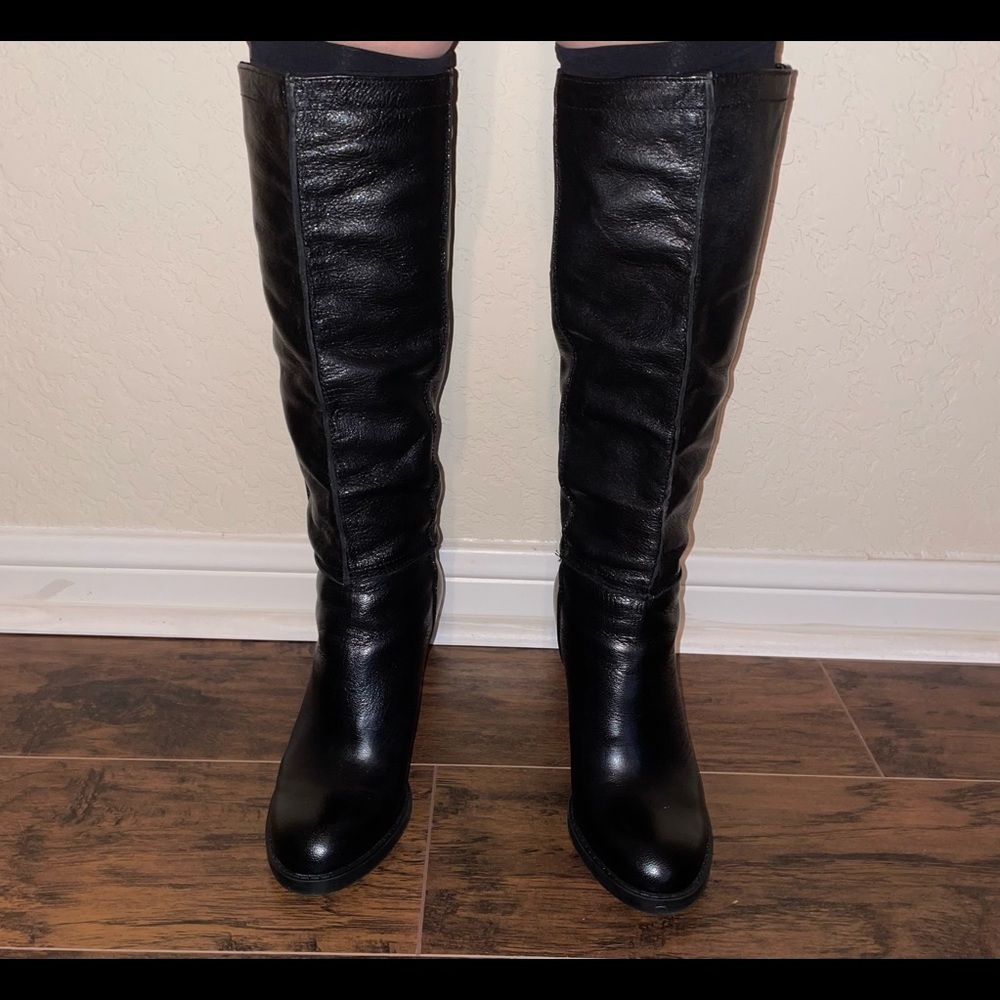 TAHARI Leather Knee High Boots